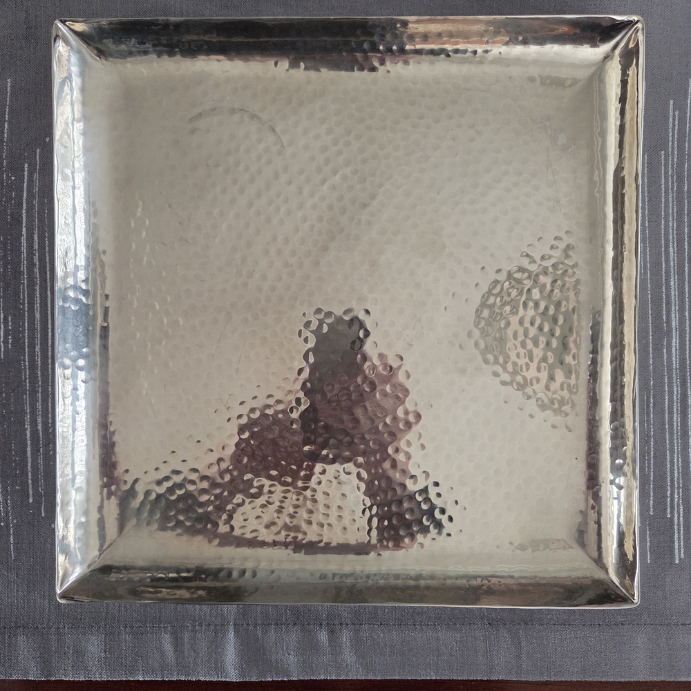Stainless Steel Hammered Square Tray